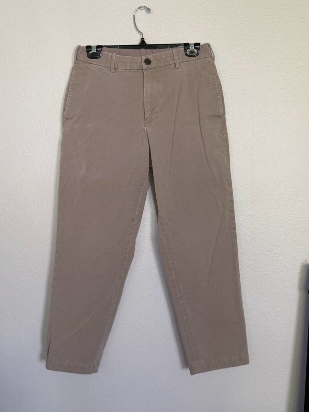 Uniqlo Men Smart Ankle Pants Small S Beige Khaki 2-Way Stretch Cotton 448661